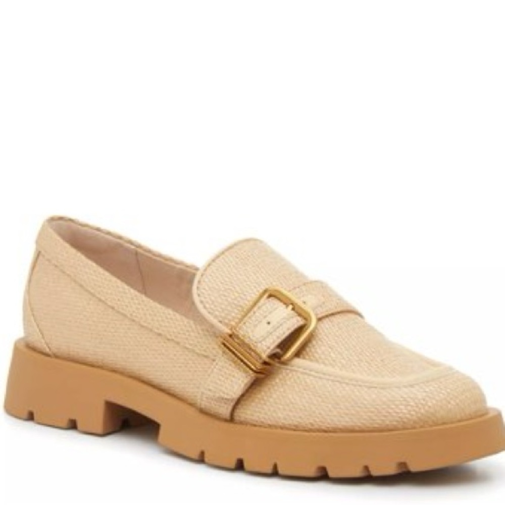 Dolce Vita Beige Woven Buckle Loafers